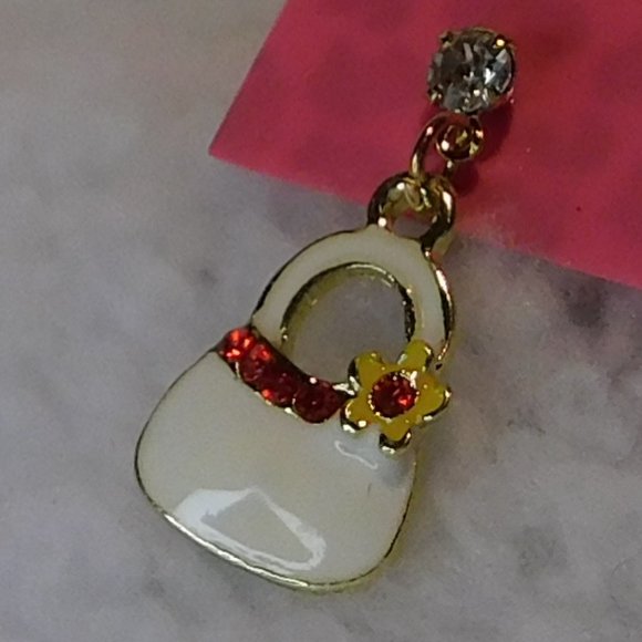 Purse Earrings Gold Tone - Picture 4 of 10